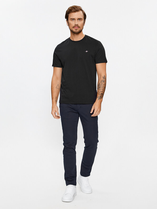 Gant Gant T-Shirt Shield 2003184 Μαύρο Regular Fit