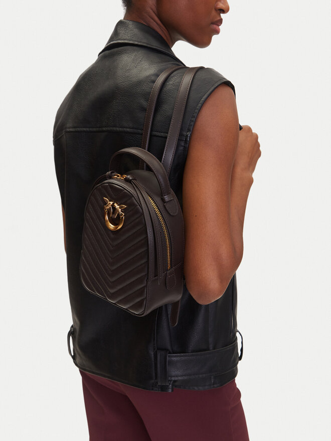 PINKO Ruksak PINKO Love Click Mini Backpack PE 25 PLTT 103614 A1J2 Hnedá