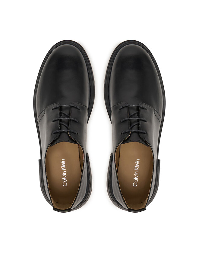 Calvin Klein Halbschuhe Calvin Klein Cupped Postman Derby Laceup Lth HM0HM01996 Schwarz