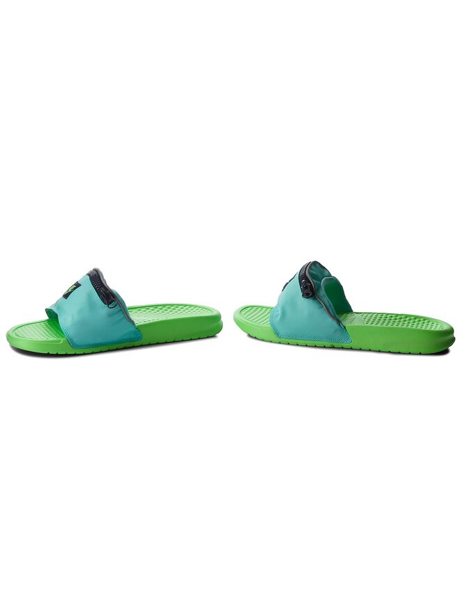 Mules sandales de bain Nike Benassi Jdi Fanny AO1037 300 Vert chaussures