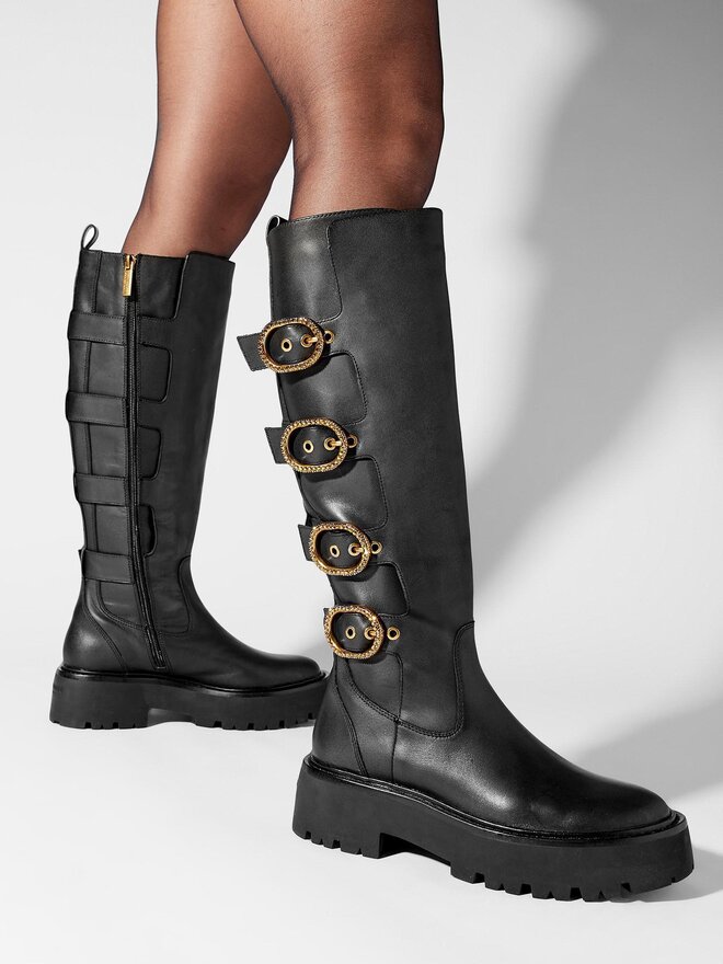 Kurt Geiger Ботуши Kurt Geiger 225-Mayfair Knee Chelsea Boot 655200109 Черен