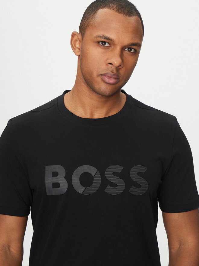 BOSS BOSS Camiseta Tape Logo 50530990 Negro Regular Fit