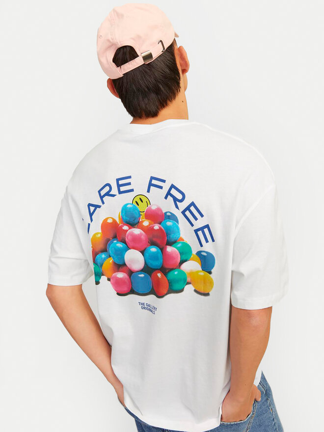 Jack&Jones Jack&Jones T-Shirt Jorfrutti 12256926 Λευκό Wide Fit