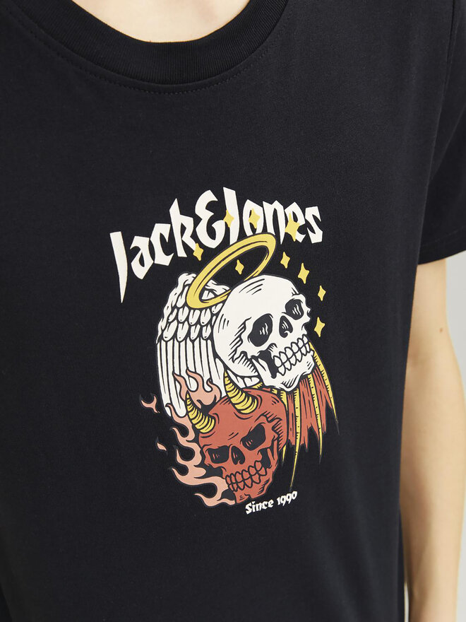 Jack&Jones Junior Jack&Jones Junior Marškinėliai Seven Skull 12263213 Juoda Standard Fit