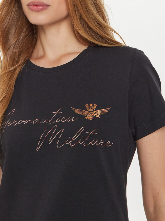 Aeronautica Militare Aeronautica Militare T-Shirt 242FE1970DF567 Schwarz Regular Fit