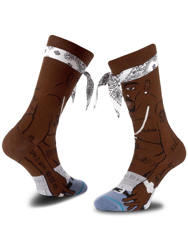 Stance Visoke nogavice Unisex Stance Tupac M545A17TUP Rjava