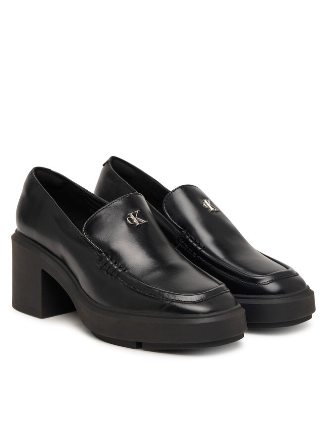 Calvin Klein Halbschuhe Calvin Klein Block Heel Loafer Lth Hdw HW0HW03176 Schwarz