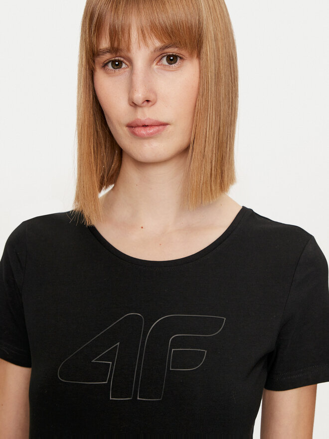 4F 4F Marškinėliai 4FWMM00TTSHF1846 Juoda Slim Fit