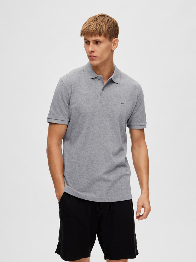 Selected Homme Selected Homme Poloshirt 16087839 Grau Regular Fit