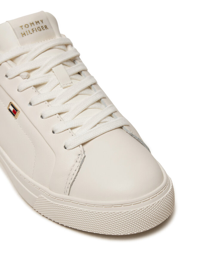 Tommy Hilfiger Sneakersy Tommy Hilfiger Icon Court Sneaker Flag FW0FW08327 Écru