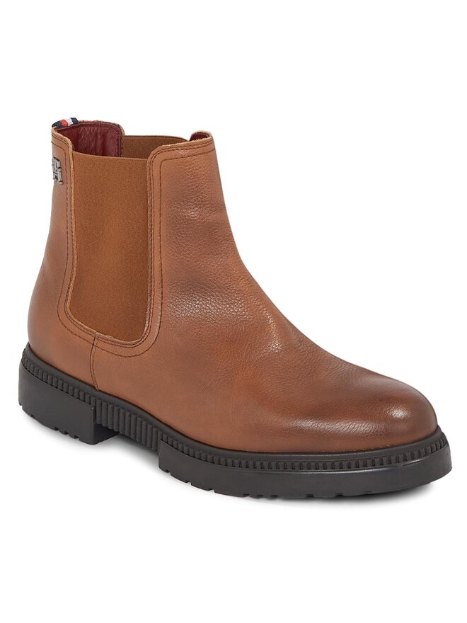 Tommy Hilfiger Боти тип челси Tommy Hilfiger Comfort Cleated Termo Lth Chel FM0FM04650 Кафяв