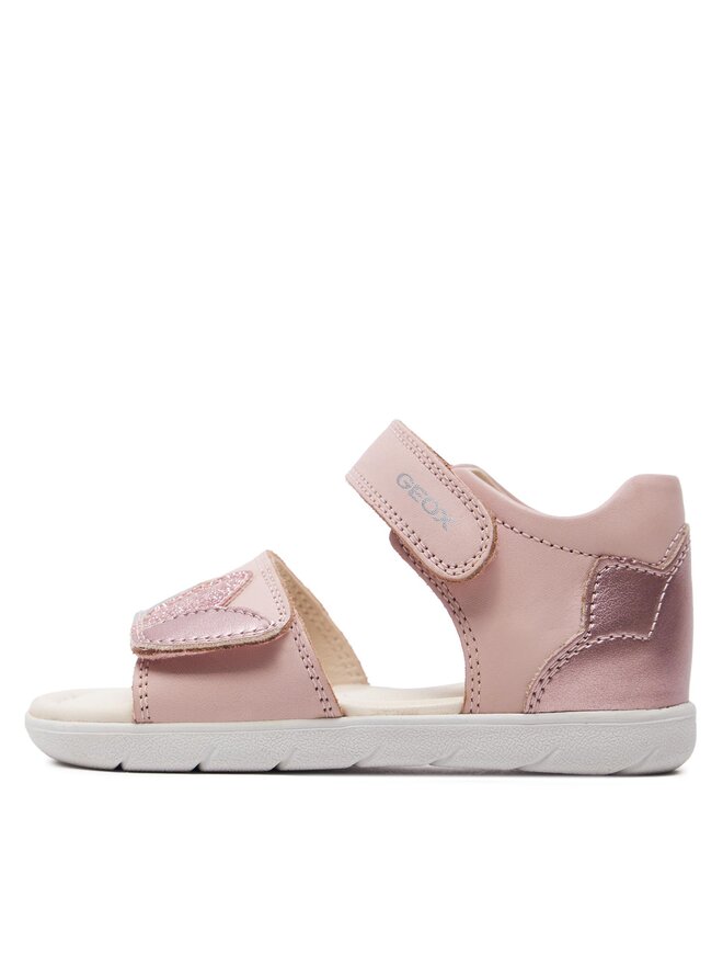 Geox Mädchen Sandalen B Alul Girl - Bequeme Ledersandalen Mit Klettverschluss