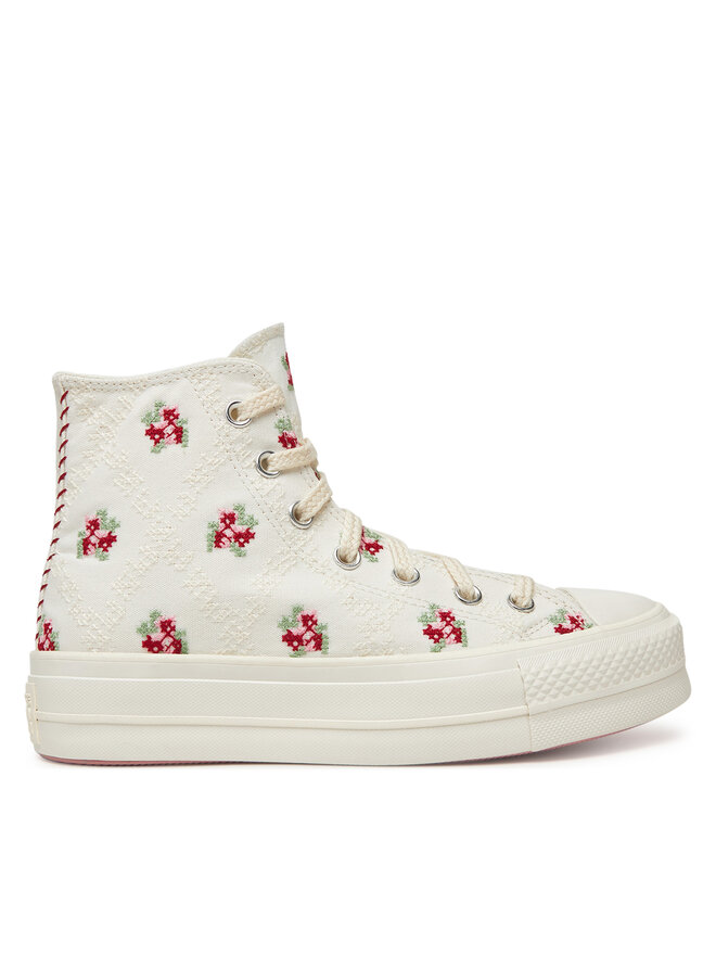 Converse Trampki Converse Chuck Taylor All Star Lift Platform Rose Cross Stitch A13659C Biały
