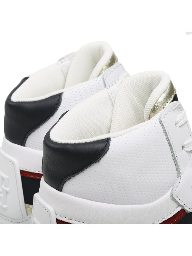 Tommy Hilfiger Laisvalaikio batai Tommy Hilfiger High Th Basket Sneaker FW0FW07023 Balta