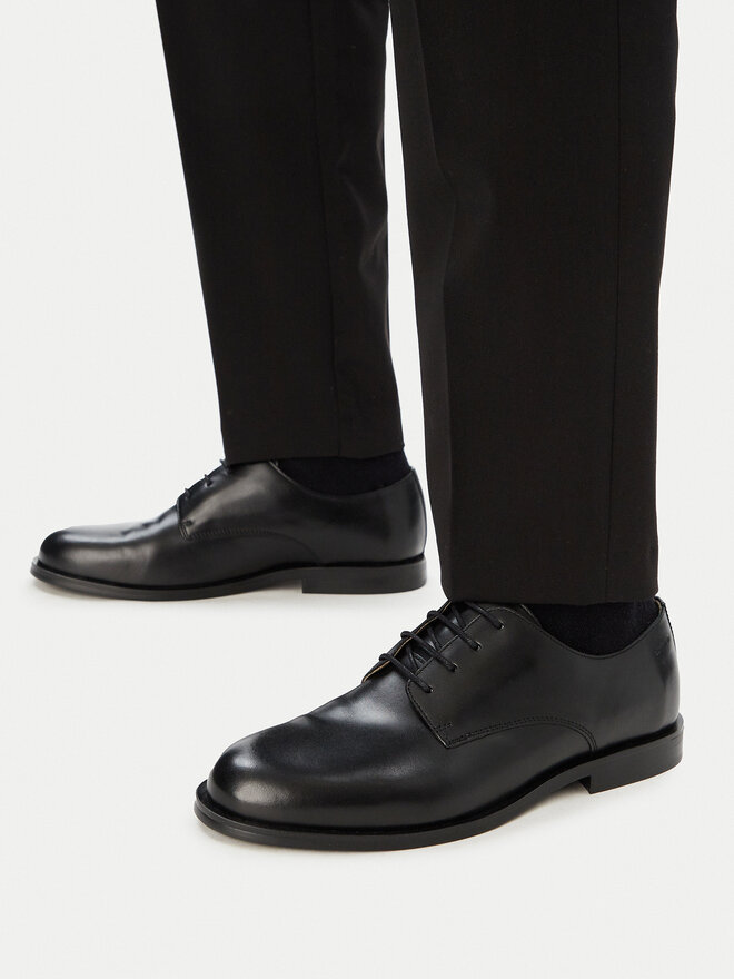 Calvin Klein Halbschuhe Calvin Klein Ess Rubber Derby Lth HM0HM02056 Schwarz