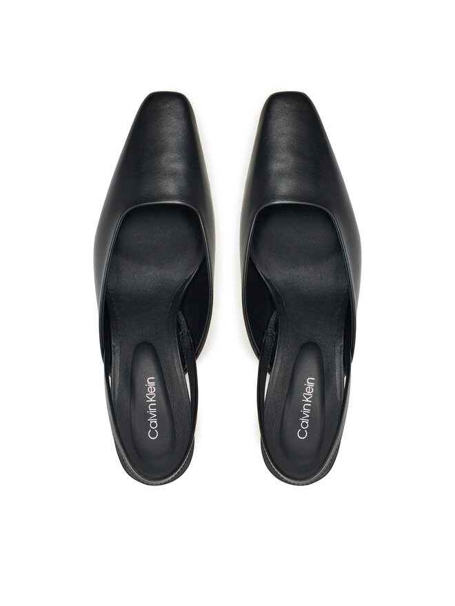 Calvin Klein Сандали Calvin Klein Heel Mule Pump 50 - Lth HW0HW02551 Черен