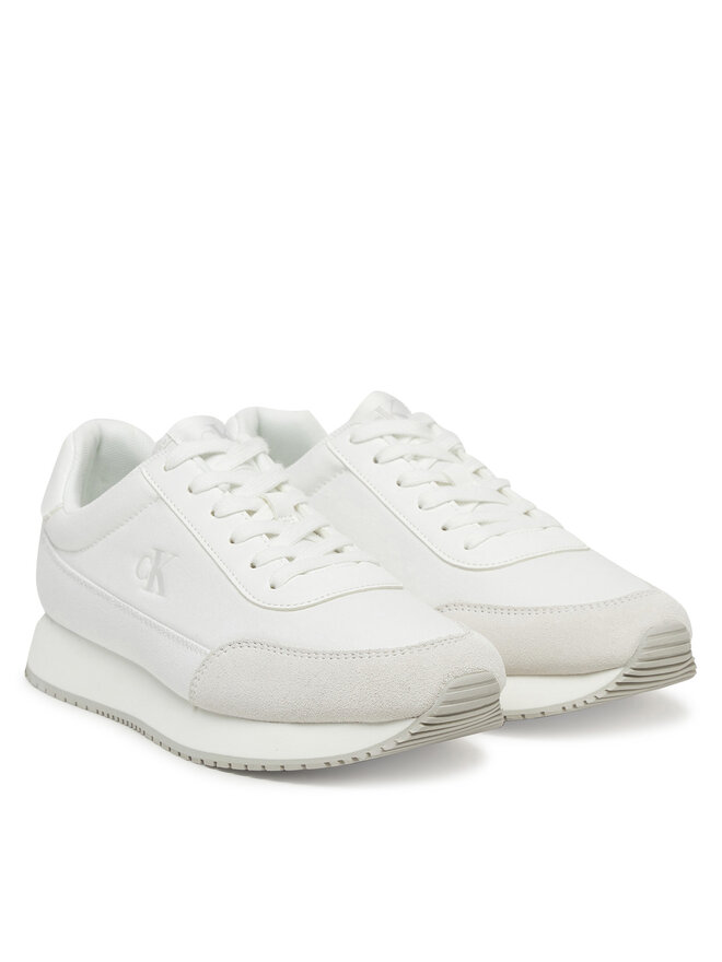 Calvin Klein Jeans Сникърси Calvin Klein Jeans Retro Runner Low Laceup Canvas YW0YW01888 Бял