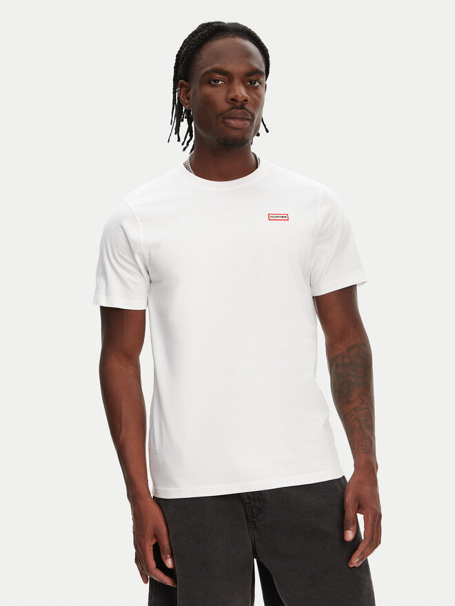 Hunter Hunter Majica Raasay Graphic HARM0034251 Bela Regular Fit
