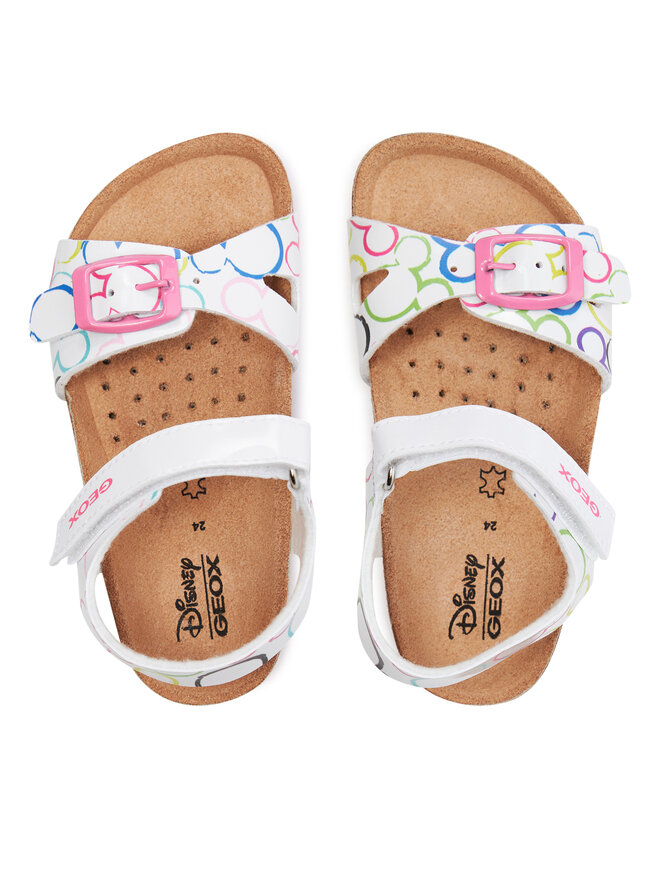 Sandali Geox J Adriel Per Bambine - In Sintetico Con Suola In Gomma - Chiusura A Fibbia - Colore Argento