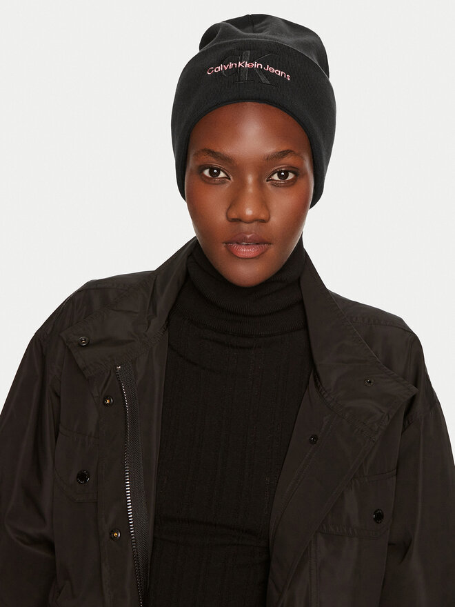 Calvin Klein Mütze Calvin Klein Mono Logo Embro K60K612668 Schwarz