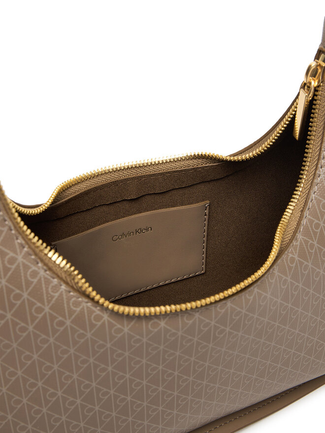 Calvin Klein Handtasche Calvin Klein Emblem Aop Conv Shoulder Bag LV04F3298G Beige