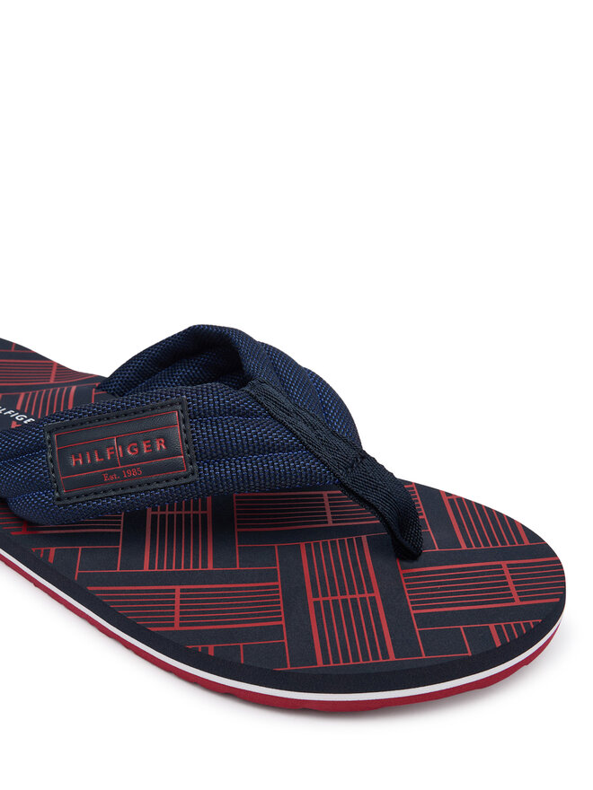 Tommy Hilfiger Zehentrenner Tommy Hilfiger Flag Patch Beach FM0FM06004 Dunkelblau