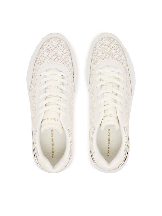 Tommy Hilfiger Tenisice Tommy Hilfiger Chic Monogram Runner FW0FW09051 Écru