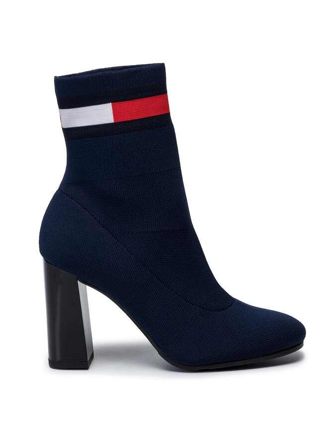 Tommy Jeans Stiefeletten Tommy Jeans Sock Heeled Boot EN0EN00703 Dunkelblau
