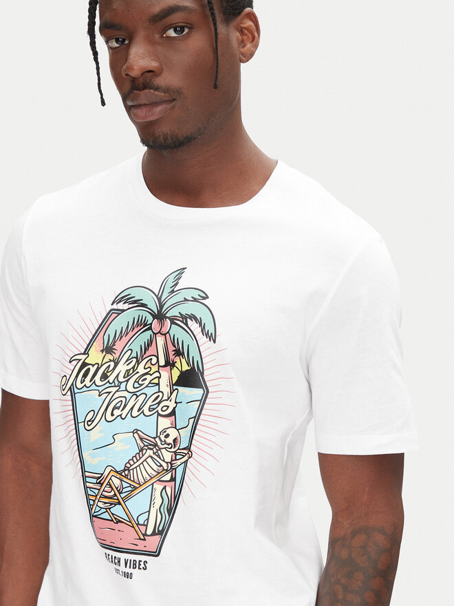Jack&Jones Jack&Jones Marškinėliai Eljah 12268472 Balta Relaxed Fit