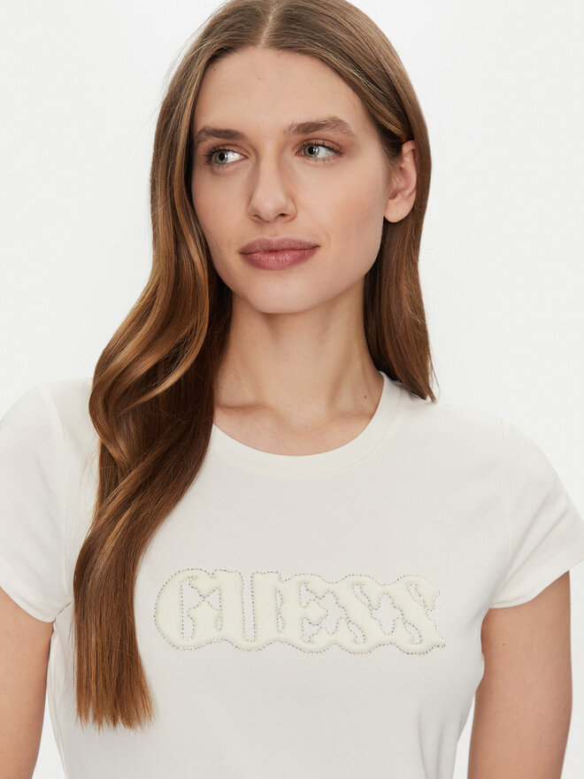 Guess Guess Majica W5GI42 J1314 Écru Regular Fit