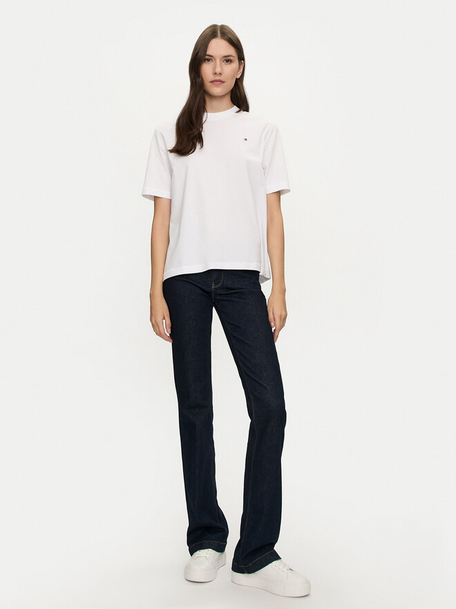 Tommy Hilfiger Tommy Hilfiger Marškinėliai Modern Flag WW0WW43597 Balta Relaxed Fit