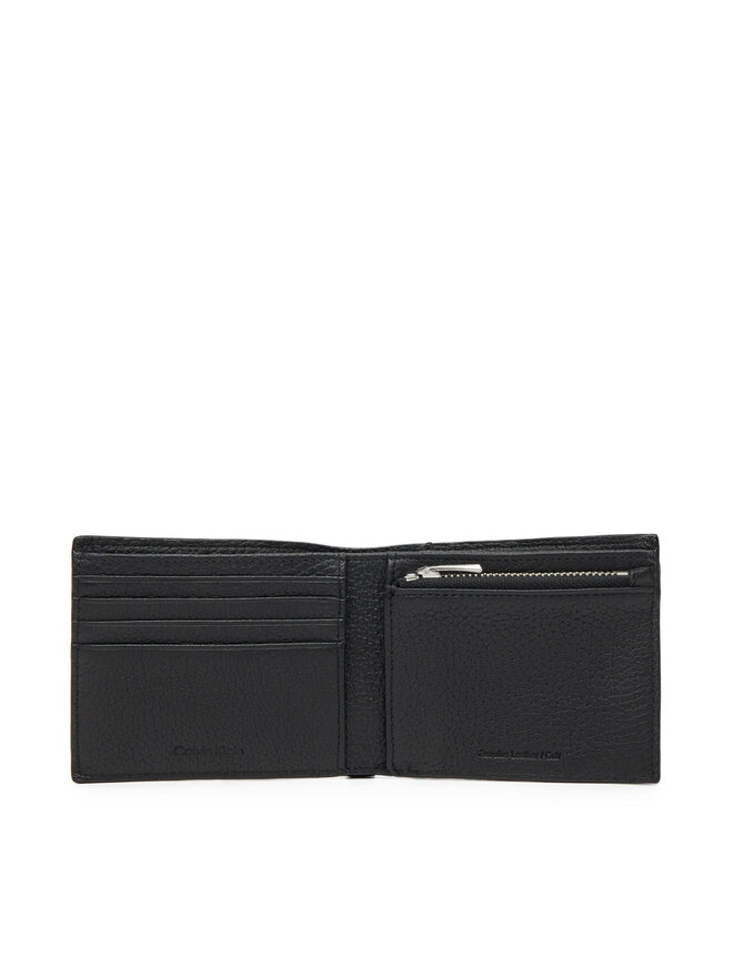 Calvin Klein Veľká pánska peňaženka Calvin Klein Ck Leather Billfold W Zip Coin LV04D1028G Čierna