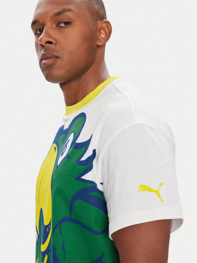 Puma Puma Marškinėliai CWC Hoops x Palmeiras 631705 Balta Regular Fit