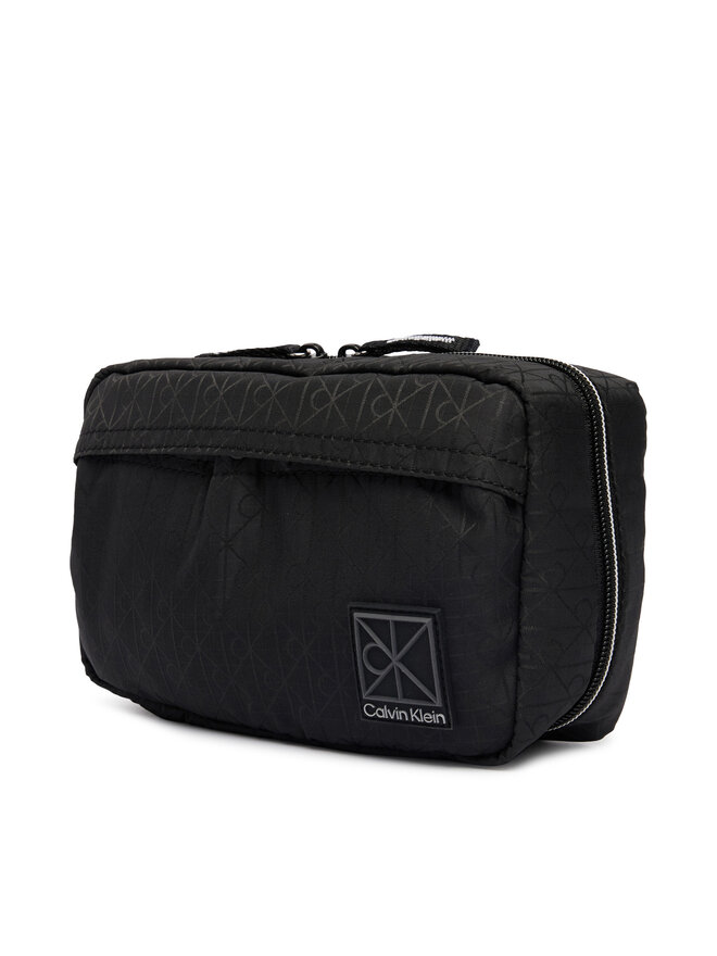 Calvin Klein Kosmetiktasche Calvin Klein Emblem Aop Washbag LV04D1208G Schwarz