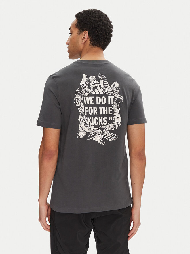 adidas adidas Футболка Football Kicks Graphic JD8211 Сірий Regular Fit