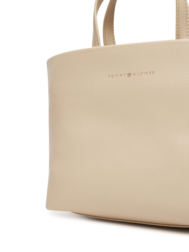 Tommy Hilfiger Ročna torba Tommy Hilfiger Th Logotape Mini Tote AW0AW17694 Bež