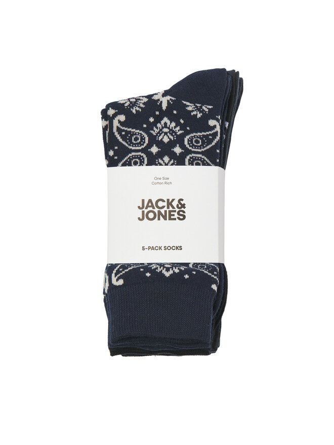 Jack&Jones Sada 5 párů pánských vysokých ponožek Jack&Jones Paris 12259578 Barevná