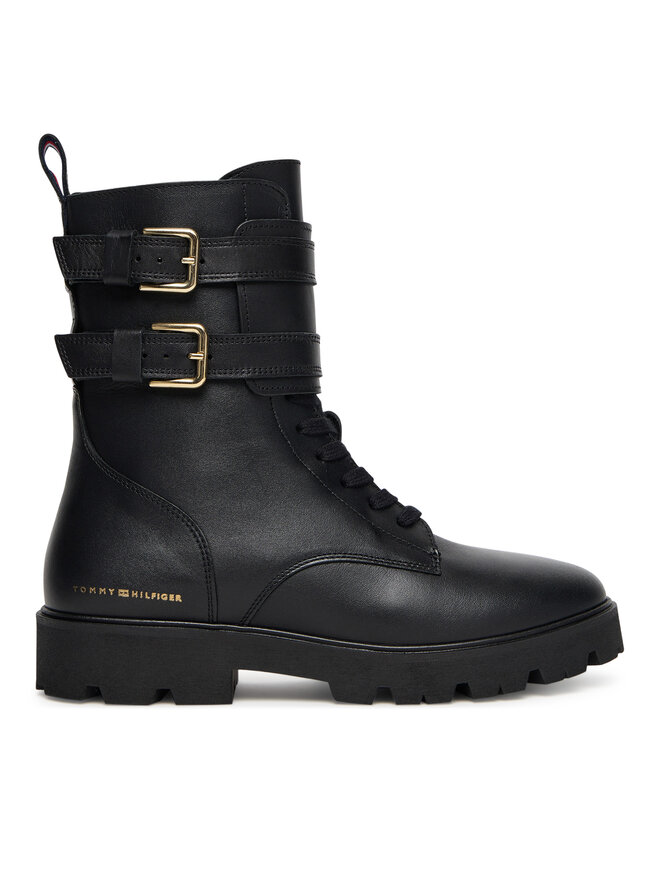 Tommy Hilfiger Ботильйони Tommy Hilfiger Biker Laceup FW0FW08986 Чорний