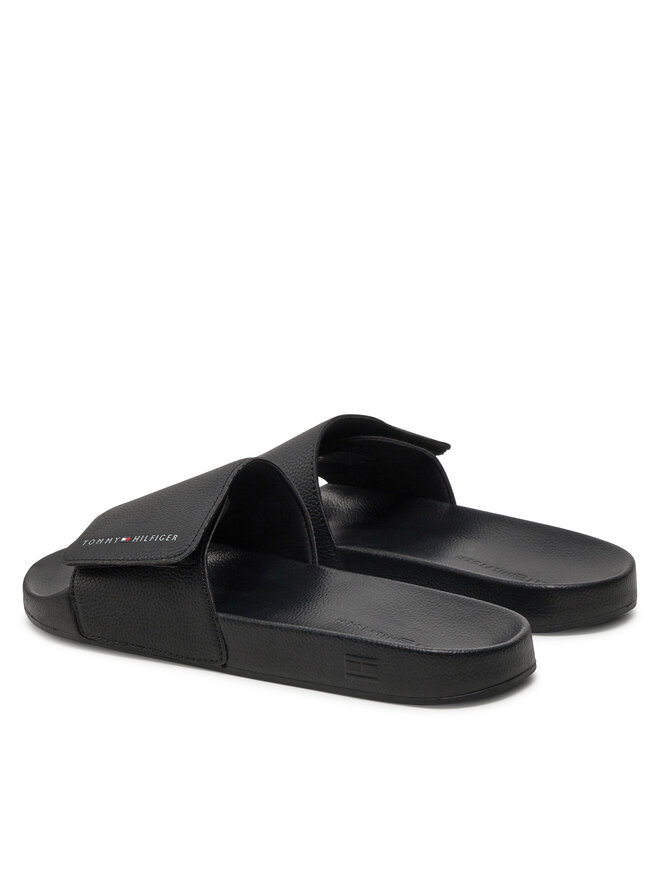 Tommy Hilfiger Šľapky Tommy Hilfiger Strappy Hilfiger Pool Slide FM0FM05095 Čierna