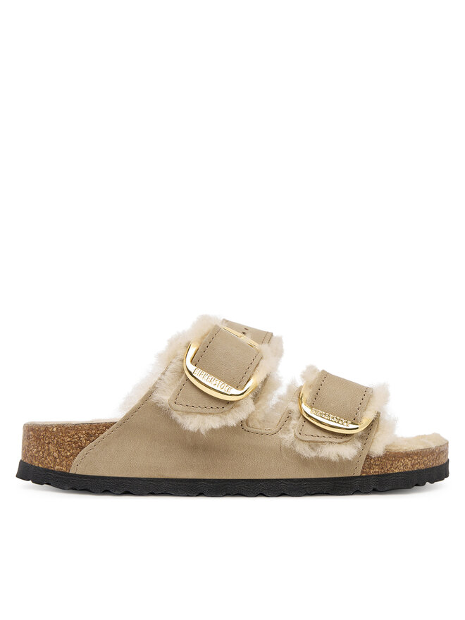 Birkenstock Pantoletten Birkenstock Arizona Big Buckle Shearling 1030384 Braun