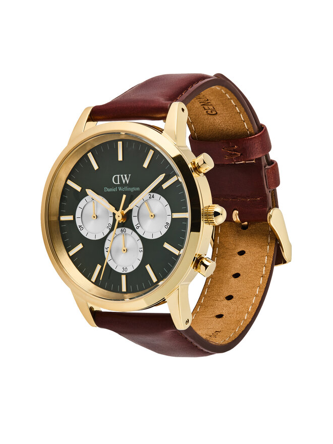 Daniel Wellington Zegarek Daniel Wellington Iconic Chronograph St Mawes Arctic Panda DW00100876 Brązowy