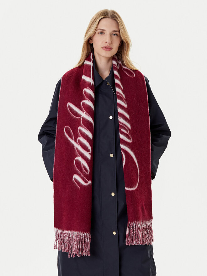 Tommy Hilfiger Bufanda Tommy Hilfiger Script Logo AW0AW17786 Guinda/burdeos