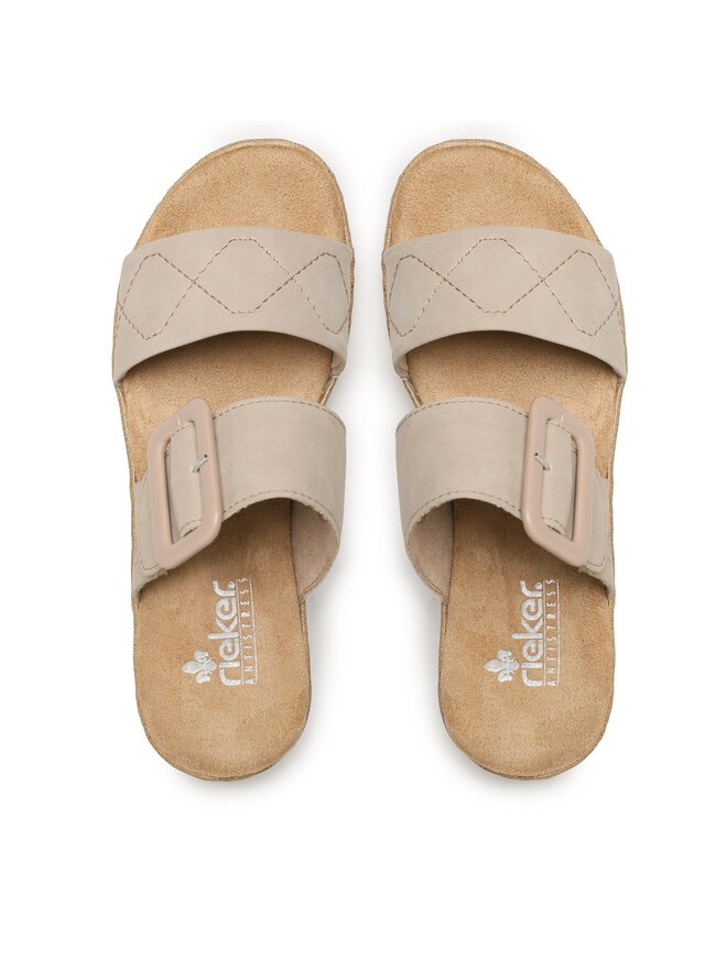 Rieker V0694 Ciabatte Donna Ecopelle | Pantofole Comode Con Chiusura In Velcro