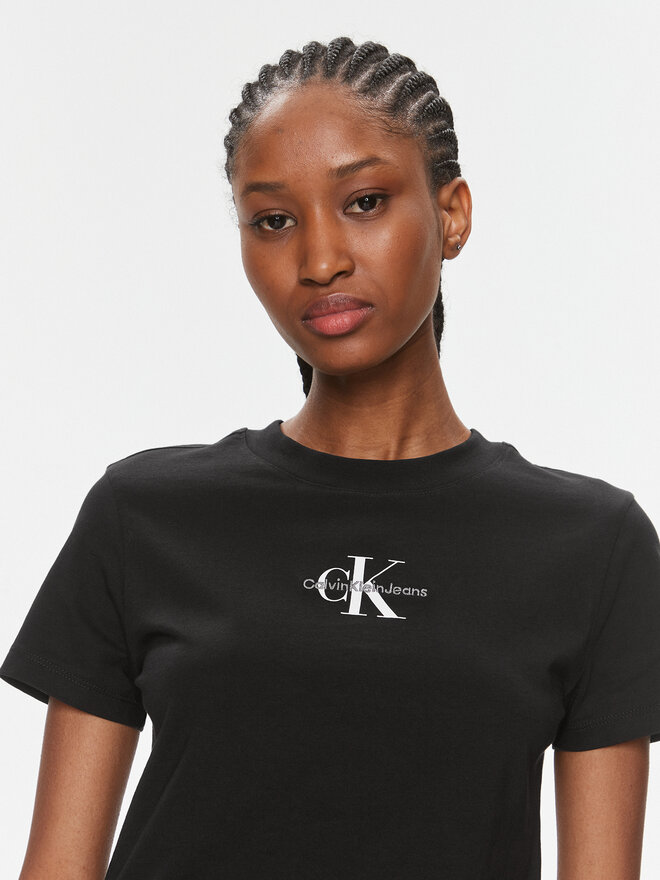 Calvin Klein Jeans Calvin Klein Jeans T-Shirt Monologo Baby Tee J20J223113 Schwarz Slim Fit