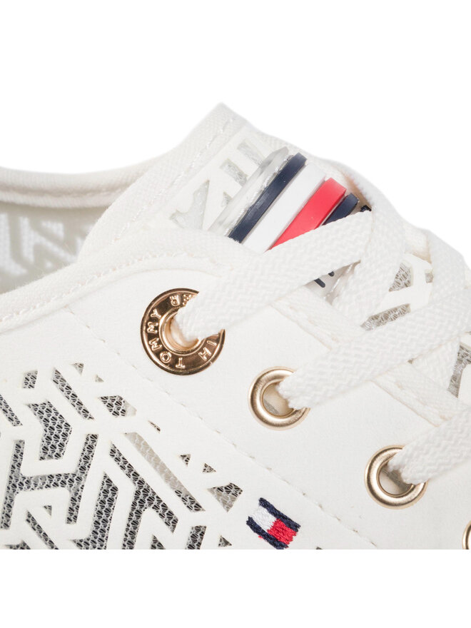 Sneakers Tommy Hilfiger Monogram Flatform Sneaker FW0FW04698 WeiB eschuhe