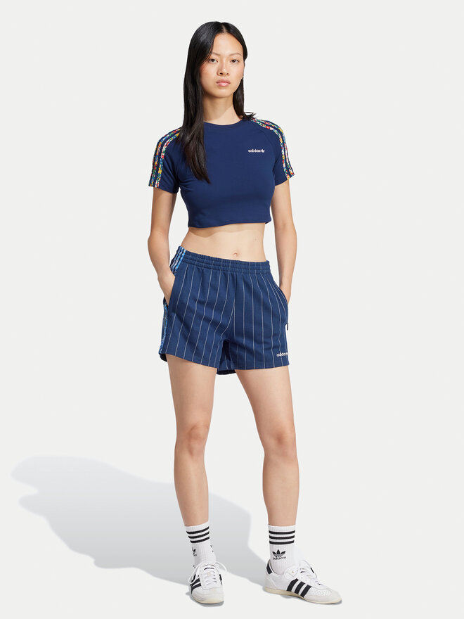 adidas adidas Marškinėliai Liberty London 3-Stripes Infill Baby JC7788 Tamsiai mėlyna Slim Fit