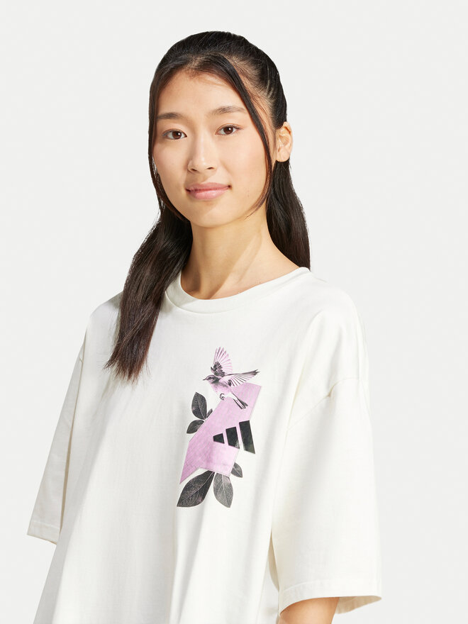 adidas adidas Camiseta Lens Elevated Graphic JN6574 Blanco Oversize