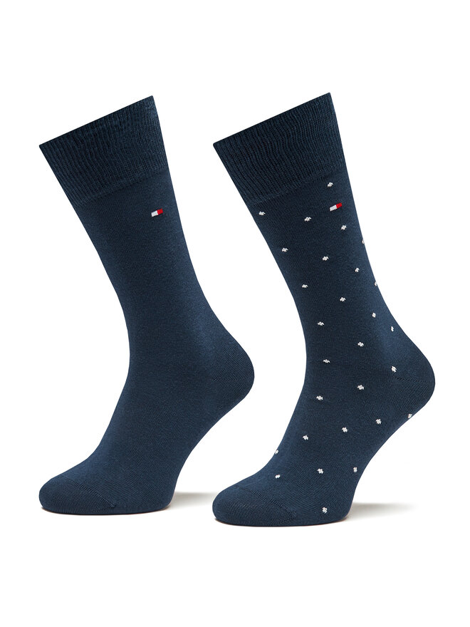 Tommy Hilfiger Set de 2 perechi de șosete lungi pentru bărbați Tommy Hilfiger 701223927 Bleumarin