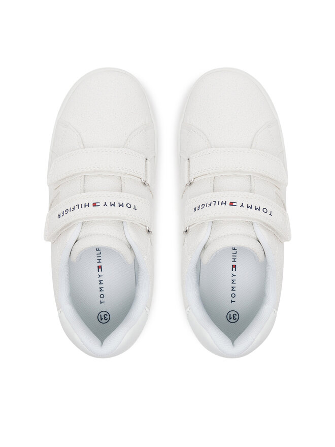 Tommy Hilfiger Sneakers Tommy Hilfiger Flag Low Cut Velcro Sneaker T1A9-33726-0375 S Weiß