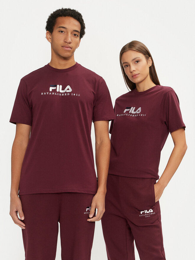 Fila Fila Marškinėliai Unisex Bedburg FAU0147 Vyšninė Regular Fit